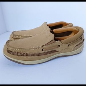 🖤 Ben Hogan Leather Slip On Mens 10 Loafer Golf Shoes brown tan